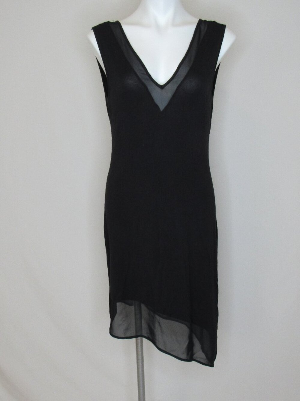 Calvin Klein Swimwear Black Asymmetrical Sheer Hem Cover Up Dress S M